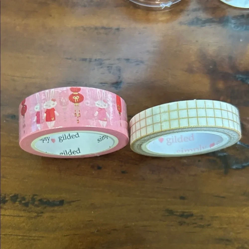 Simply Gilded 10 Washi tapes NEW pink and Red brown colors bundle